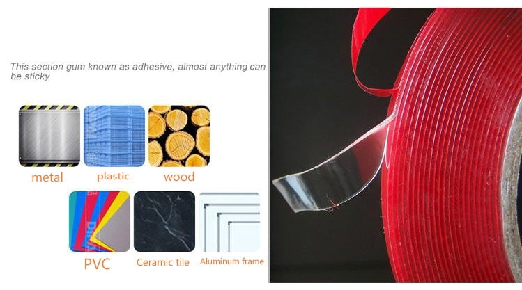 Universal Transparent Double Sided Adhesive Tape, Width: 1cm, Length: 2m, 1cm