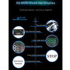 X6 3.5 inch Car OBDII / EUOBD HUD Vehicle-mounted Head Up Display Security System, Support Speed & Water Temperature & Speed Alarm & Fuel Consumption & Battery Voltage, etc., X6