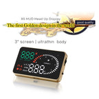 X6 3.5 inch Car OBDII / EUOBD HUD Vehicle-mounted Head Up Display Security System, Support Speed & Water Temperature & Speed Alarm & Fuel Consumption & Battery Voltage, etc., X6