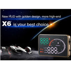 X6 3.5 inch Car OBDII / EUOBD HUD Vehicle-mounted Head Up Display Security System, Support Speed & Water Temperature & Speed Alarm & Fuel Consumption & Battery Voltage, etc., X6