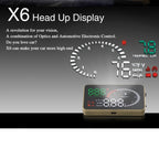 X6 3.5 inch Car OBDII / EUOBD HUD Vehicle-mounted Head Up Display Security System, Support Speed & Water Temperature & Speed Alarm & Fuel Consumption & Battery Voltage, etc., X6