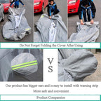 PEVA Anti-Dust Waterproof Sunproof Sedan Car Cover with Warning Strips, Fits Cars up to 5.1m(199 inch) in Length, 199inch (XXL)