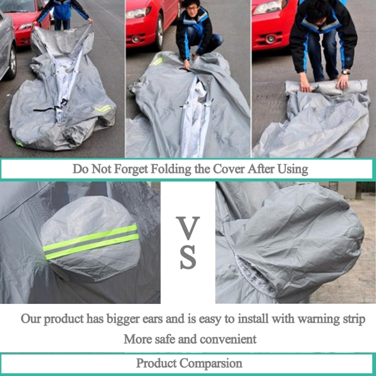 PEVA Anti-Dust Waterproof Sunproof Sedan Car Cover with Warning Strips, Fits Cars up to 4.5m(176 inch) in Length, 176inch (M)