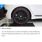 Universal Decorative Scratchproof Stickup 8M Flexible Car Wheel Hub TRIM Mouldings Decoration Strip, 15 inch, 8m