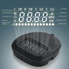 A1 2.0 inch Car GPS HUD Head Up Display Vehicle-mounted Security System, Support Speed & Real Time & Altitude & Over Speed Alarm & Compass & MPH & Auto Sleeping & KM & Satellite Signal, A1