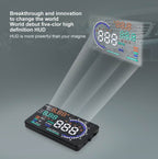 A8 5.5 inch Car OBDII HUD Warning System Vehicle-mounted Head Up Display Projector with LED, Support Fuel Consumption & Over Speed Alarm & Water Temperature & Fault Diagnosis, A8