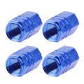 Blue Anodized Aluminum Tire Valve Stem Caps 4 pcs, Anodized Aluminum