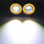 2 PCS 2.5 inch 10W 900LM White + Yellow Light 6500K Waterproof LED Eagle Eye Light for Vehicles, DC 12V, Cable Length: 20cm, 2.5 inch 10W