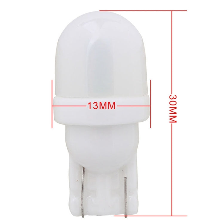 10 PCS T10 1W 80LM Ceramic 2 LED SMD 5630 Car Clearance Lights Lamp, DC 12V, 2 LED SMD 5630, 5630-2smd, T10+1W 80LM/Yellow Light