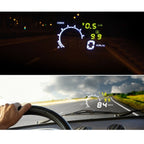 W02 5.5 inch Car OBDII HUD Fuel Consumption Warning System Vehicle-mounted Head Up Display Projector with LED, W02