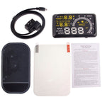 W02 5.5 inch Car OBDII HUD Fuel Consumption Warning System Vehicle-mounted Head Up Display Projector with LED, W02