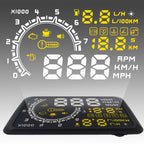 W02 5.5 inch Car OBDII HUD Fuel Consumption Warning System Vehicle-mounted Head Up Display Projector with LED, W02