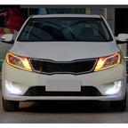 2 PCS  4.5W 270LM 6500K 597-577nm White + Yellow Wired LED Tube Daytime Running Light DRL Steering Lamp, DC12V, Lamp Length:45cm, 4.5W 270LM