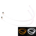 2 PCS  6W 360LM 6500K 597-577nm White + Yellow Wired LED Tube Daytime Running Light DRL Steering Lamp, DC12V, Lamp Length:60cm, 6W 360LM