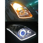 2 PCS  6W 360LM 6500K 597-577nm White + Yellow Wired LED Tube Daytime Running Light DRL Steering Lamp, DC12V, Lamp Length:60cm, 6W 360LM
