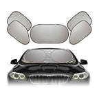6 in 1 Summer Accessories Coated Silver Car Sun Shade Cloth Set, Random Color Delivery, 6 in 1 Sun Shade