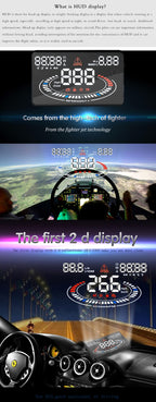 E300 5.5 inch Car OBDII / EUOBD HUD Vehicle-mounted Head Up Display Security System, Support Speed & Fuel Consumption, Overspeed Alarm,  Fuel Consumption, Water Temperature, etc., E300
