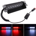 8W 800LM 8-LED 3-Modes Adjustable Angle Car Strobe Flash Dash Emergency Light Warning Lamp with Suckers, DC 12V, White + Red, White + Yellow, Red + Blue, Blue, Red, White, Yellow
