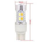 2PCS T20 10W 700LM Yellow + White Light Dual Wires 20-LED SMD 5630 Car Brake Light Lamp Bulb, Constant Current, DC 12-24V, T20 Dual Wires
