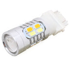 2PCS T25 10W 700LM Yellow + White Light Dual Wires 20-LED SMD 5630 Car Brake Light Lamp Bulb, Constant Current, DC 12-24V, T25 Dual Wires