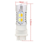 2PCS T25 10W 700LM Yellow + White Light Dual Wires 20-LED SMD 5630 Car Brake Light Lamp Bulb, Constant Current, DC 12-24V, T25 Dual Wires