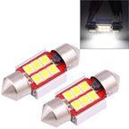 2 PCS 31mm 2.5W 180LM White Light 6 LED SMD 2835 CANBUS License Plate Reading Lights Car Light Bulb, 2.5W 31mm
