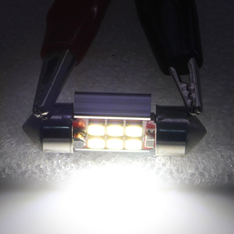 2 PCS 31mm 2.5W 180LM White Light 6 LED SMD 2835 CANBUS License Plate Reading Lights Car Light Bulb, 2.5W 31mm