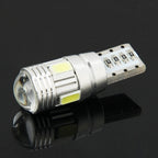 T10 2W White 130LM 6 LED SMD 5730 Backup Reverse Light Turn Signal Bulb for Vehicles, DC 12V, T10 2W