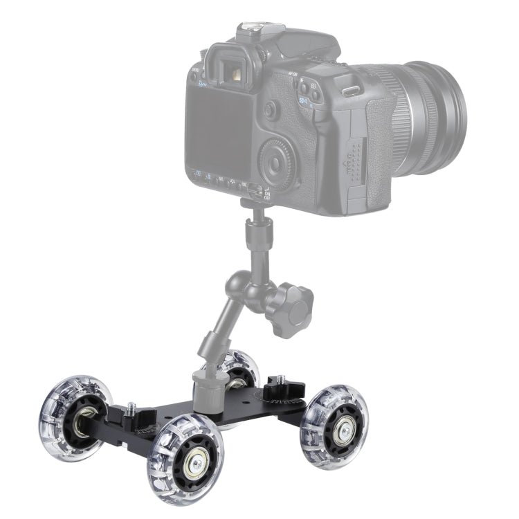 Floor Table Video Slider Track Dolly Car for DSLR Camera , Black