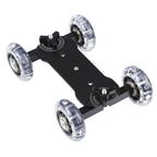 Floor Table Video Slider Track Dolly Car for DSLR Camera , Black