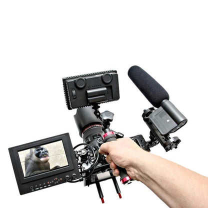 DEBO DET-08 Camera Cage Handle Kit for SLR Camera 5D2 / 5D3 (Black+Red)