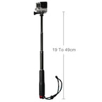 Handheld 49cm Extendable Pole Monopod with Screw for DJI, Insta360, GoPro and Other Action Cameras, Max Length: 49cm(Silver), Max Length: 49cm(Red), Max Length: 49cm(Blue), Max Length: 49cm(Gold), Max Length: 49cm(Green), Max Length: 49cm(Orange)