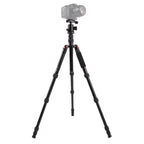Triopo MT-2505C Adjustable Portable Aluminum Tripod with NB-1S Ball Head for Canon Nikon Sony DSLR Camera, MT-2505C (Black), MT-2505C (Gold)