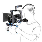 YELANGU YLG1103A-A Dual Handles Camera Shoulder Mount + Camera Cage Stabilizer Kit with Matte Box for DSLR Camera / Video Camera
