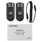 2 PCS YONGNUO RF603C II FSK 2.4GHz Wireless Flash Trigger with C1 Shutter Connecting Cable, RF603C II