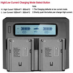 Dual Channel LCD Display Digital Battery Charger with USB Port for Sony BP-U30 / U60 / U90 Battery, Compatible with Sony EX260 / EX280 / FS7