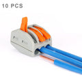 10 PCS Universal Compact 3 Pin Push Clamp Solderless Wire Connector, 3 Pin