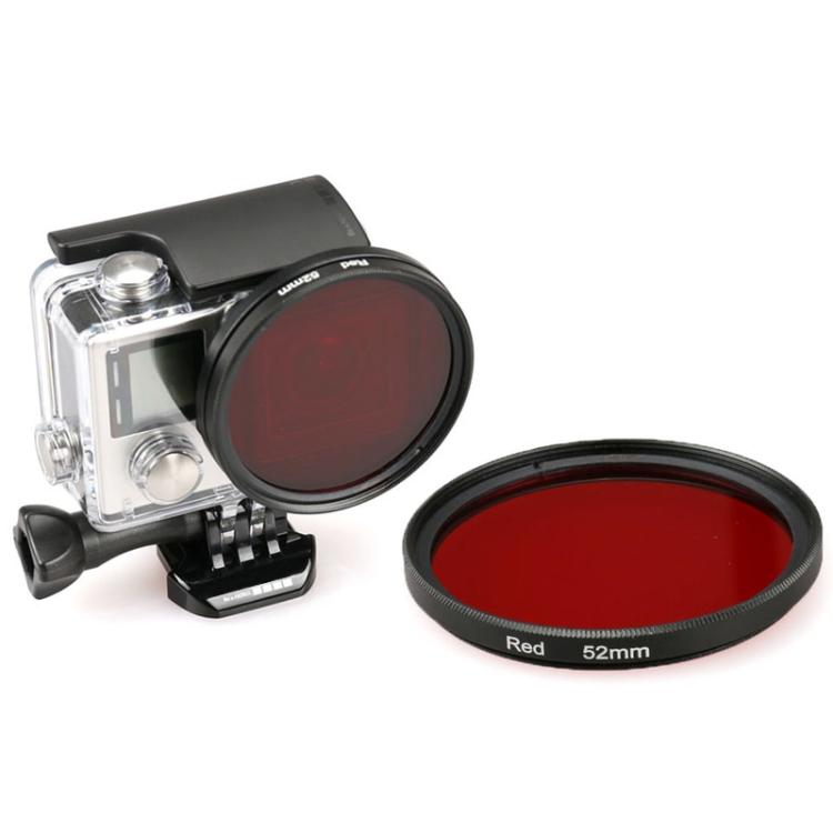 52mm Round Circle Color UV Lens Filter for GoPro HERO 4 / 3+, UV Lens (Yellow), UV Lens (Red)