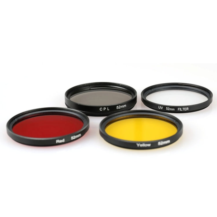 52mm Round Circle Color UV Lens Filter for GoPro HERO 4 / 3+, UV Lens (Yellow), UV Lens (Red)