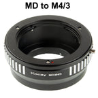 MD Lens to M4/3 Lens Mount Stepping Ring, For Olympus M4/3 (Black)