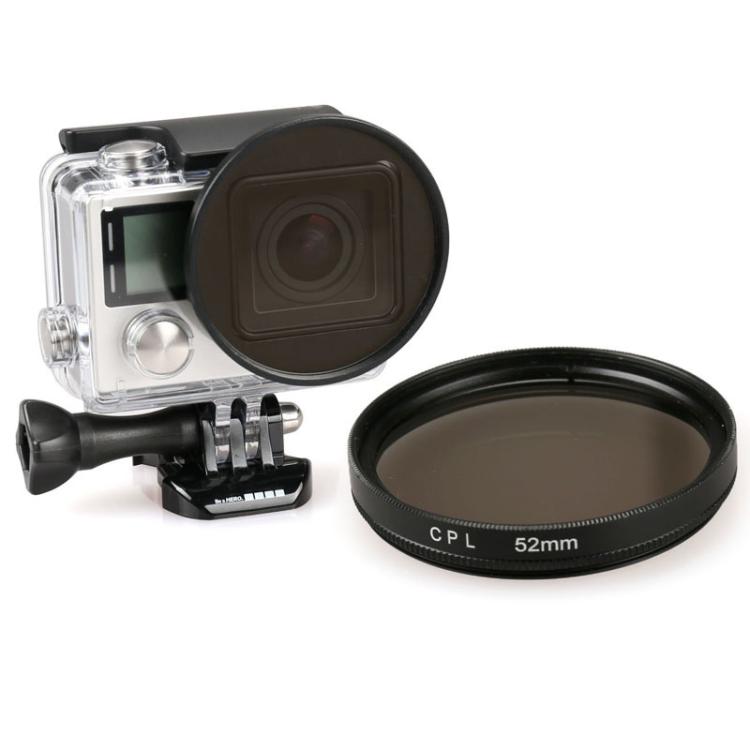 52mm Round Circle CPL Lens Filter for GoPro HERO 4 / 3+, Xiaoyi Sport Cameras and Other Sport Cameras Dive Housing, CPL Lens