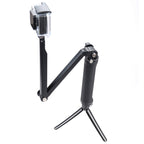3-Way Multi Function Extendable Monopod Tripod Folding Rotating Arm Camera Handle for DJI, Insta360, GoPro and Other Action Cameras, 3-Way Monopod