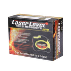 Laser Level with Tape Measure Pro (25 feet) & Belt Clip / Can be Attached to Tripod