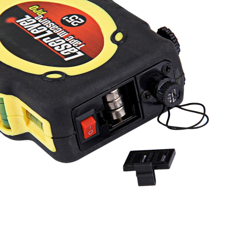 Laser Level with Tape Measure Pro (25 feet) & Belt Clip / Can be Attached to Tripod