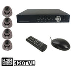 4-CH Embedded Digital Video Recorder Kit (1 / 3 Sharp CCD, 420TVL, 24 x IR LED, 6mm Lens, IR Distance: 25m, H.264 (8204EV+622A), 1 / 3 Sharp CCD, 420TVL