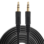 Aux Cable, 3.5mm Male Mini Plug Stereo Audio Cable, Length: 10m (Black + Gold Plated Connector), Length: 10m Black, (Gold Plated)