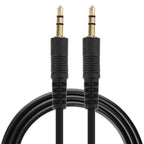 1m 3.5mm Male to 3.5mm Male Plug Stereo Audio Aux Cable  (Black + Gold Plated Connector), Length: 1m Black, (Gold Plated)