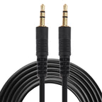 Aux Cable, 3.5mm Male Mini Plug Stereo Audio Cable, Length: 3m (Black + Gold Plated Connector), Length: 3m Black, (Gold Plated)