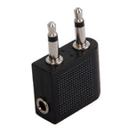 3.5mm Airplane Headphone Socket Adapter, 3.5mm Female to Dual 3.5mm Male, 3.5mm Female to Dual 3.5mm Male (Gold)
