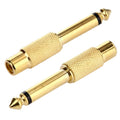 Gold Plated 6.35mm Memo Male to RCA Headphone Jack Adapter, 6.35 Male to RCA Female